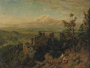 Hans Thoma Die Burgruine Hohenbaden oil on canvas